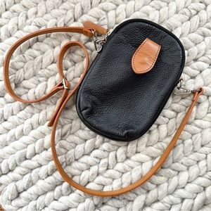 Divina Firenze Black & Brown Made In Italy Leather Crossbody